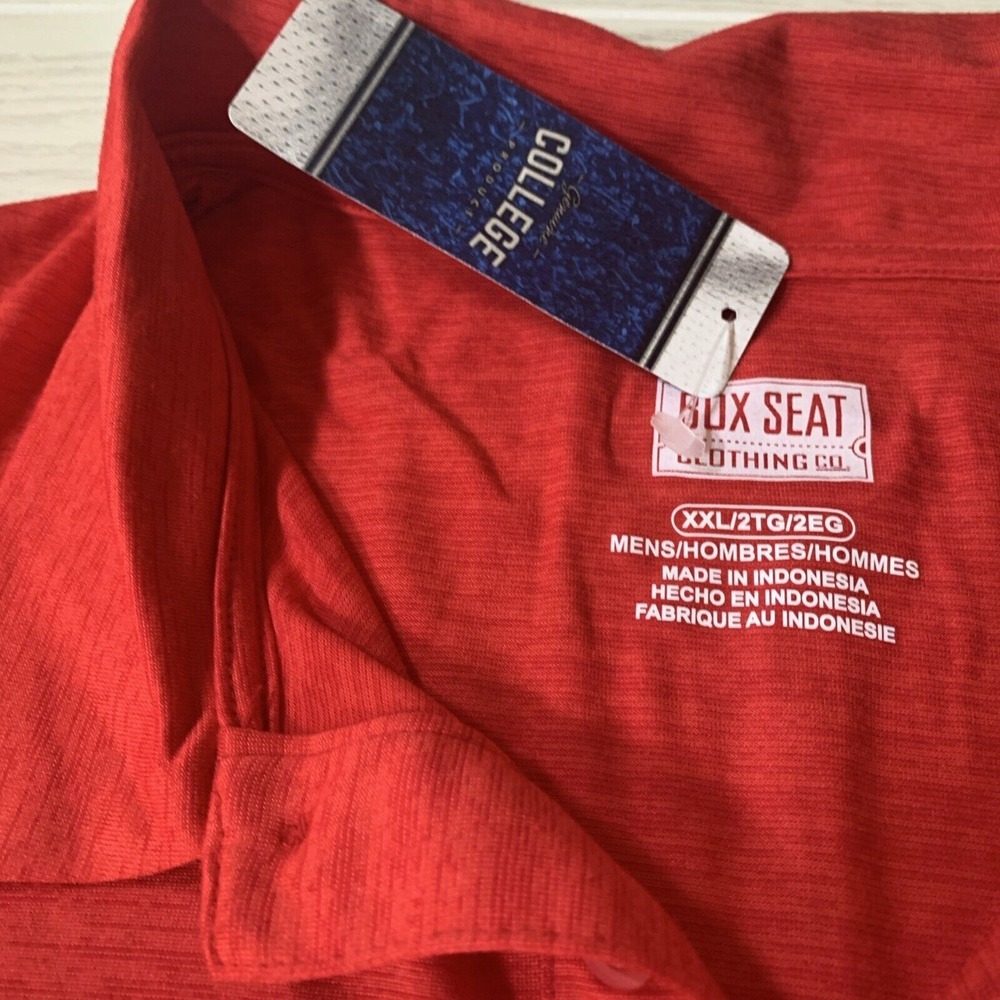 Box Seat Clothing Co‎ Men's XXL Polo Shirt Red Wisconsin Badgers - Picture 4 of 5